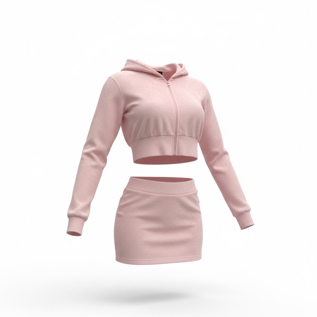 Pink velour two piece
