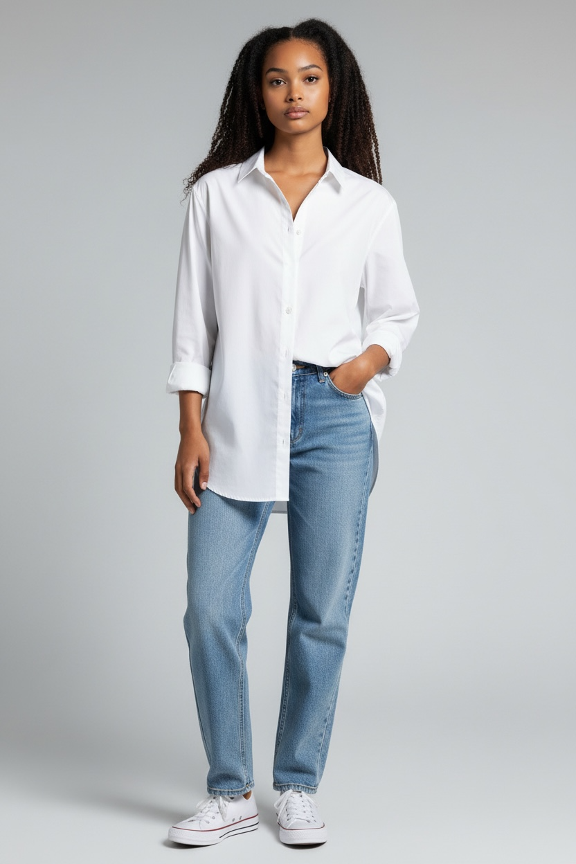 White oversized shirt