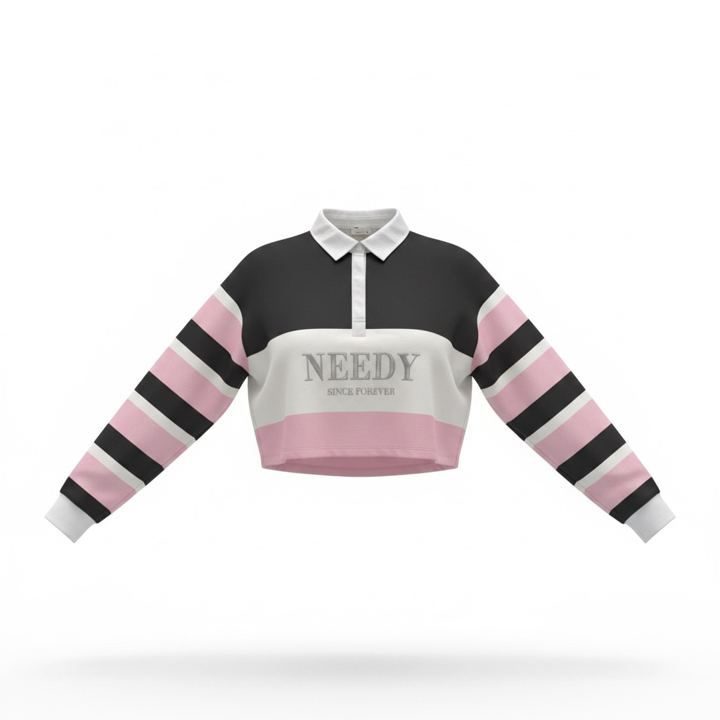 Pink stripy crop top - Size 18