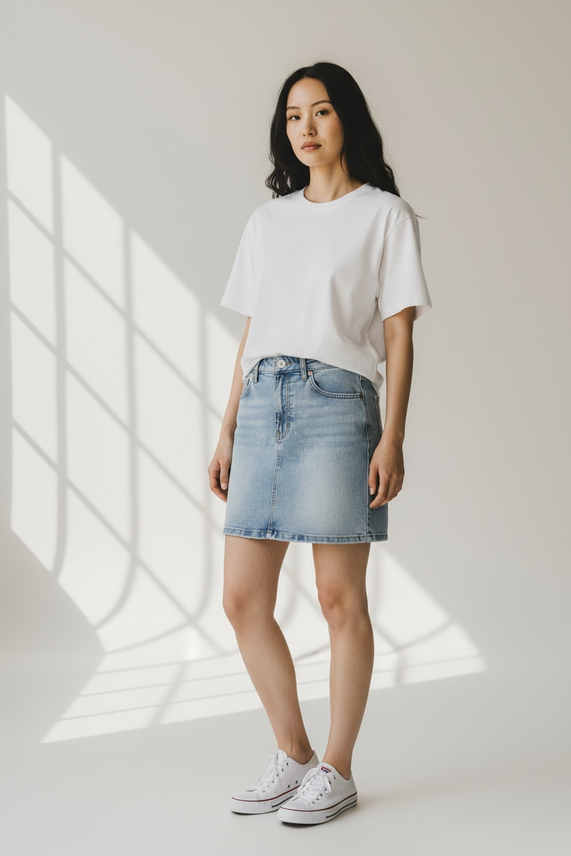 Light bleached Denim skirt