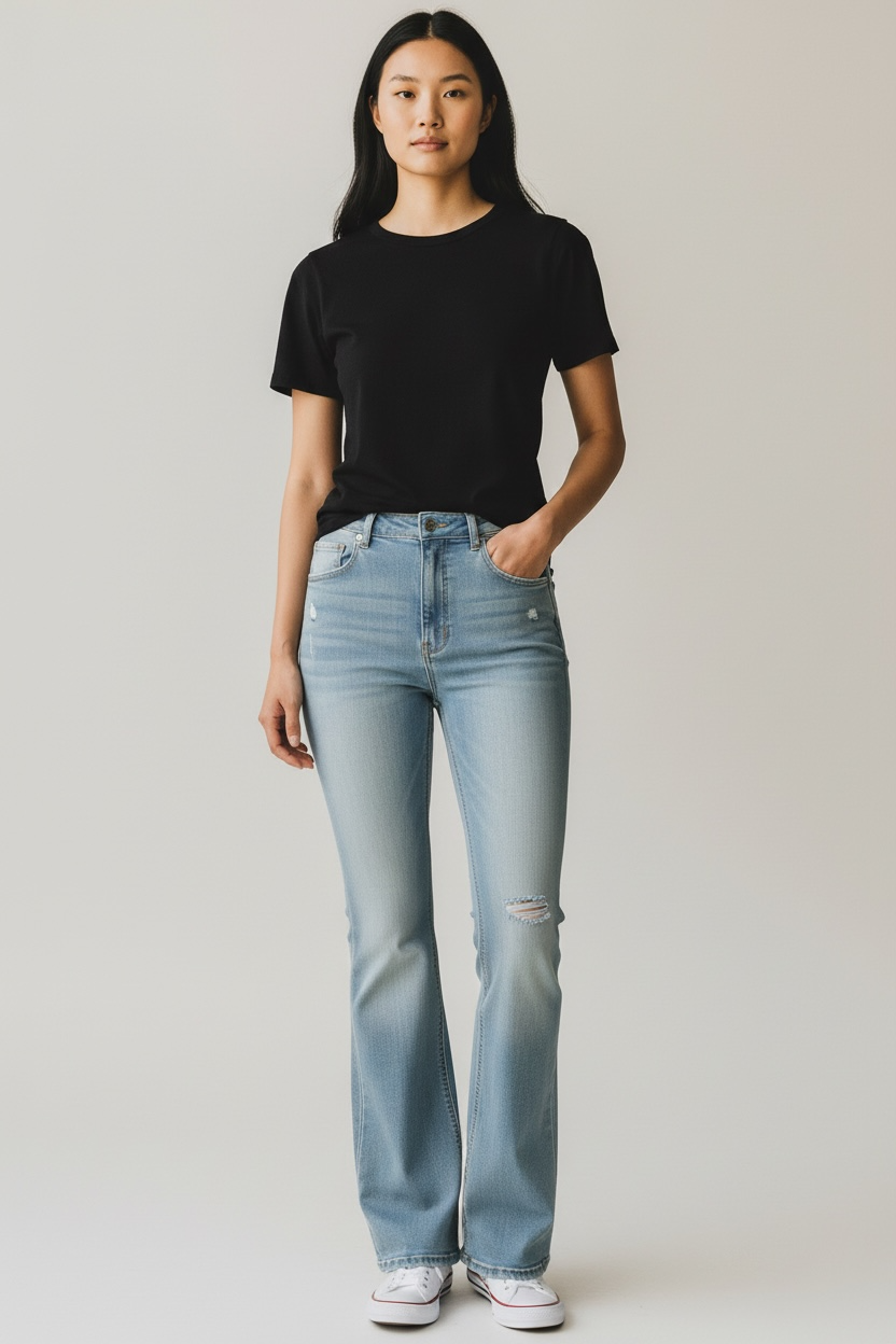 Cropped flared jeans