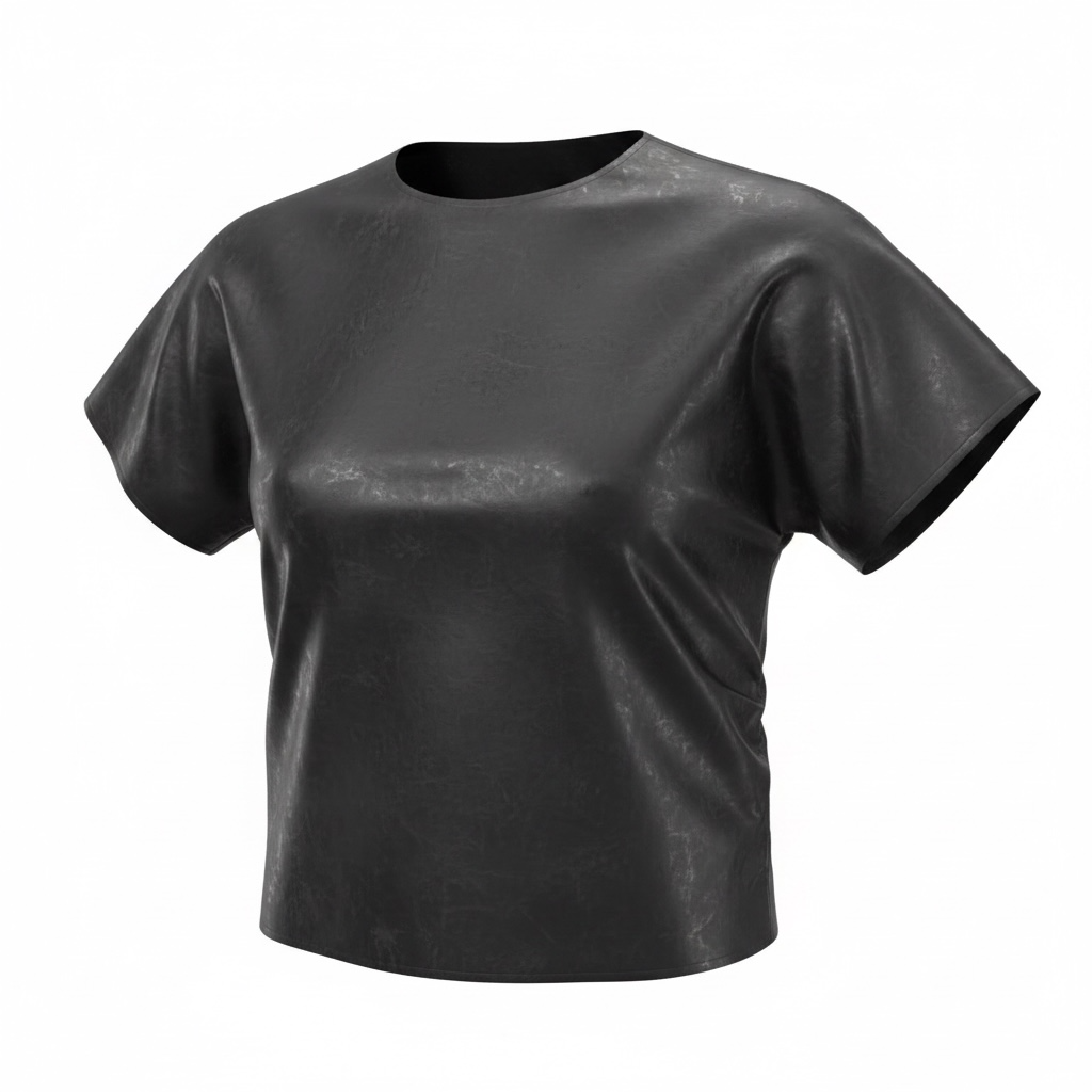 Pleather shoulder pad top - Size XL