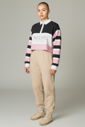 Pink stripy crop top - Size 18