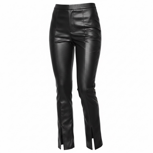 Black bottom split pleather trousers - Size 12