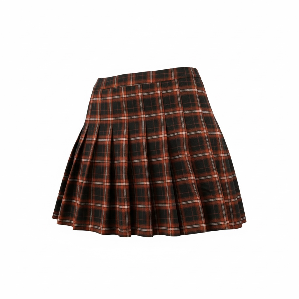 Orange/ black Checkered skirt