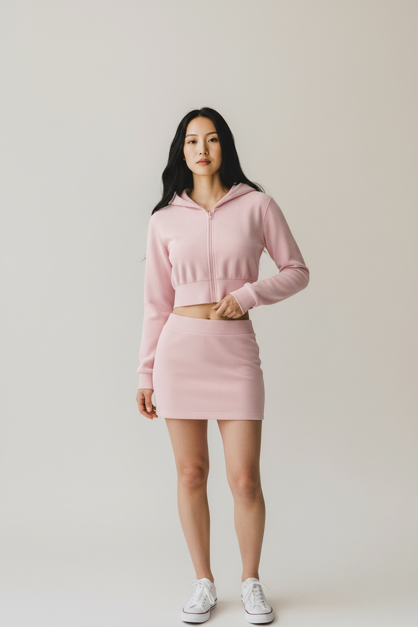 Pink velour two piece