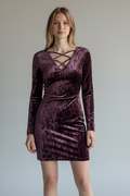 Velour burgundy dress