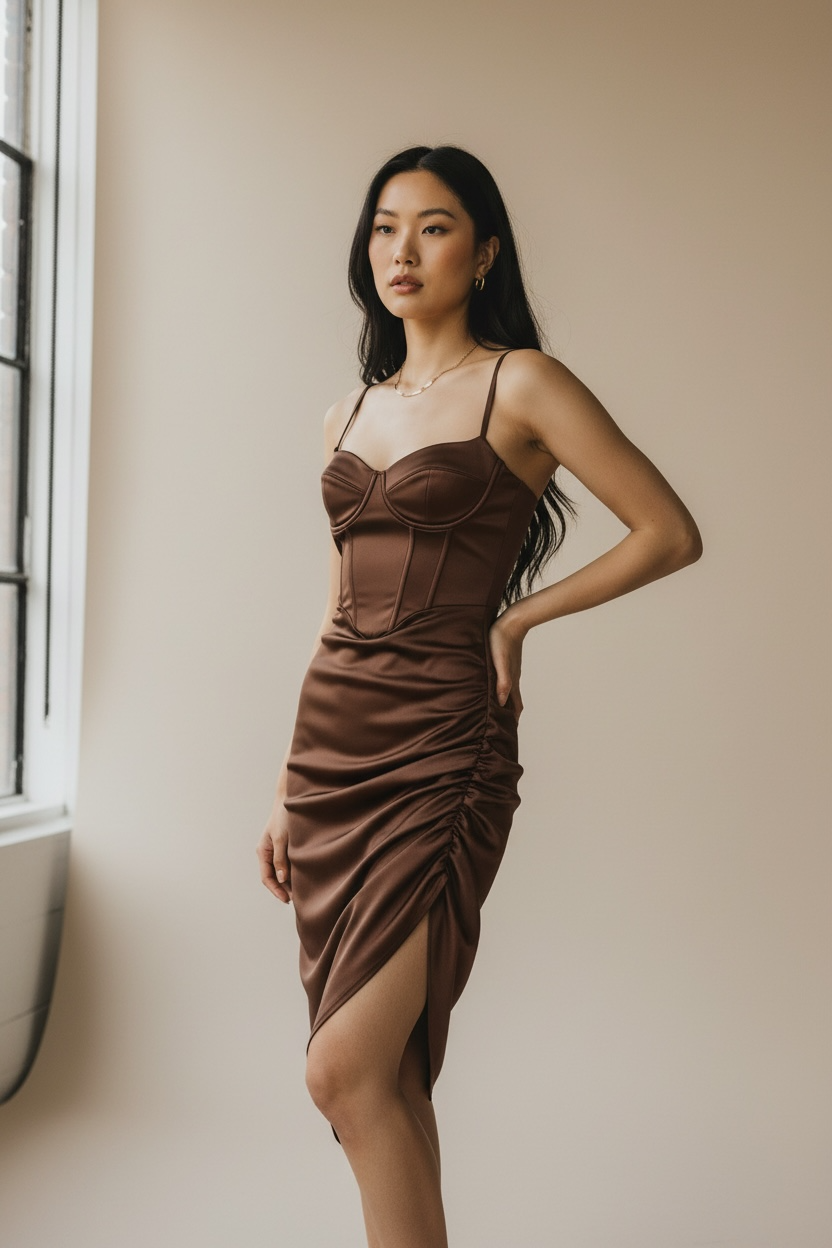 Brown corset dress