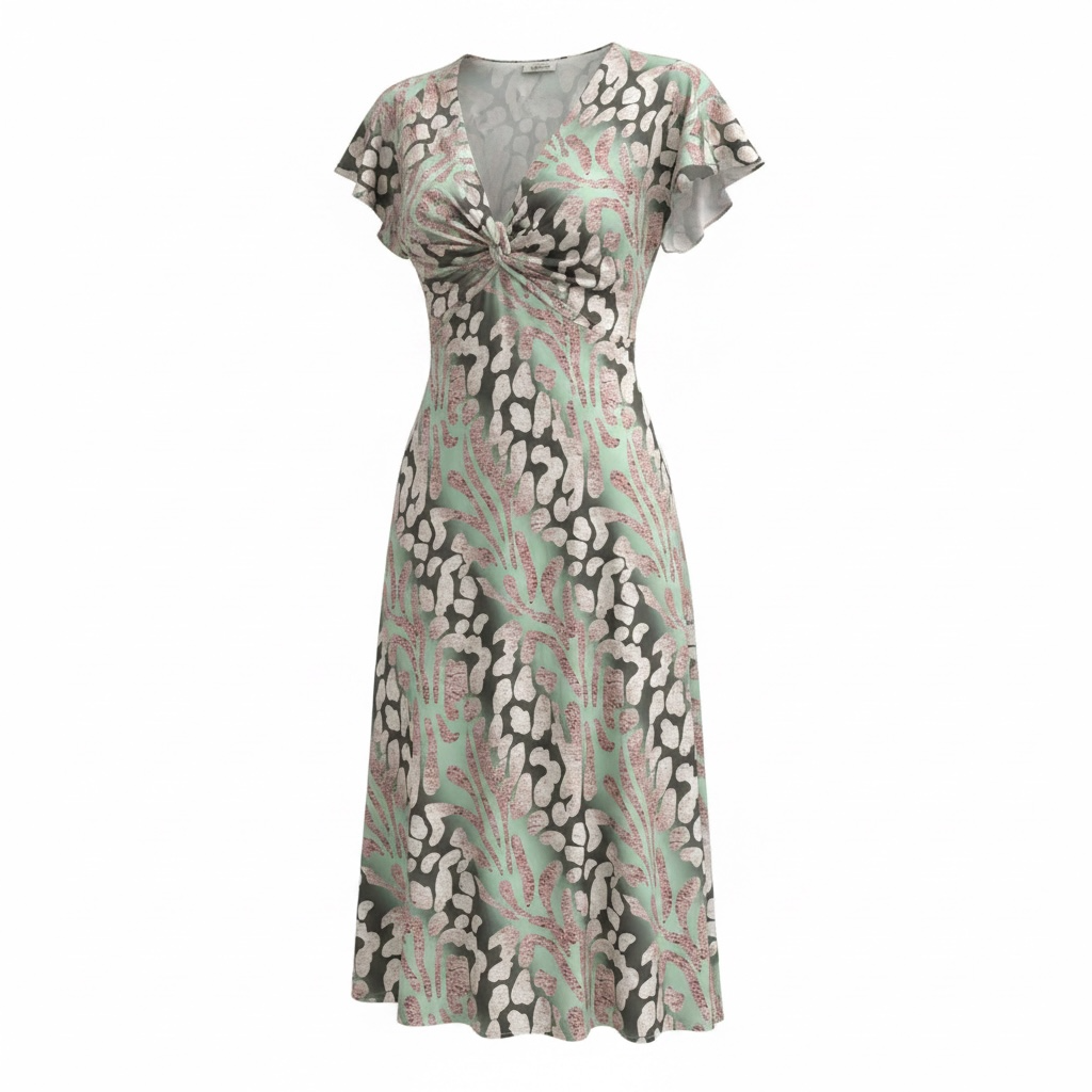 Teal pattern dress - Size 2XL