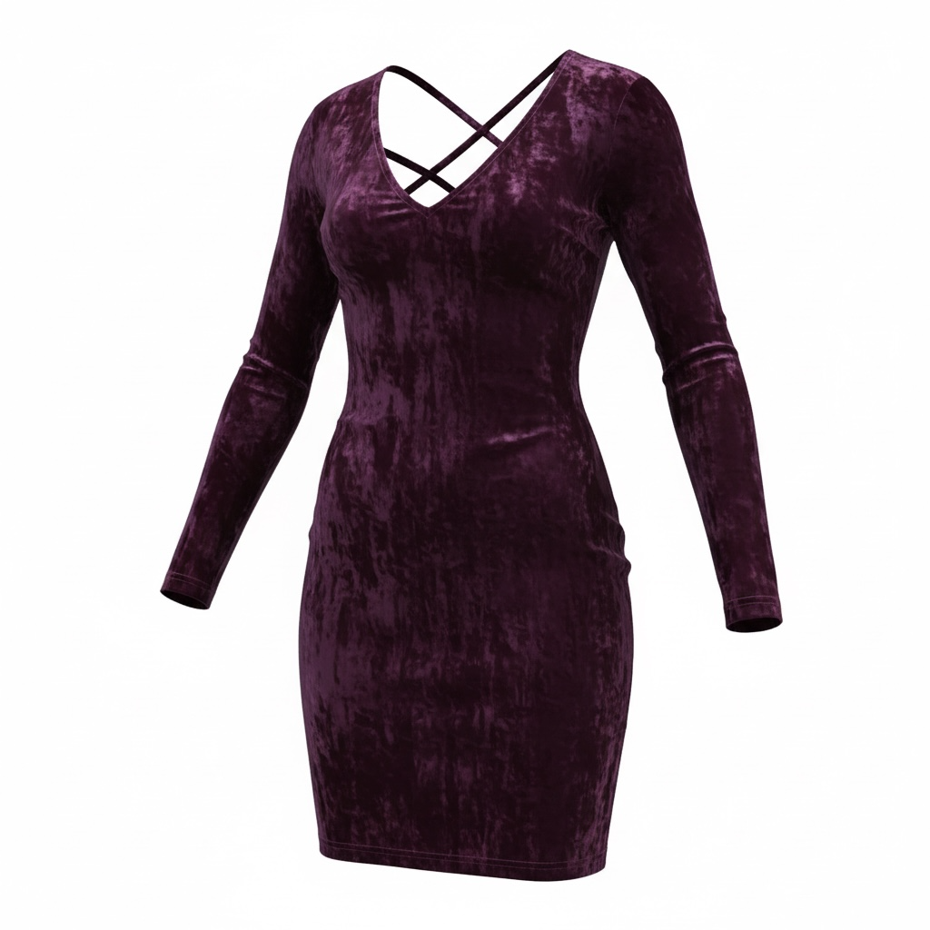 Velour burgundy dress