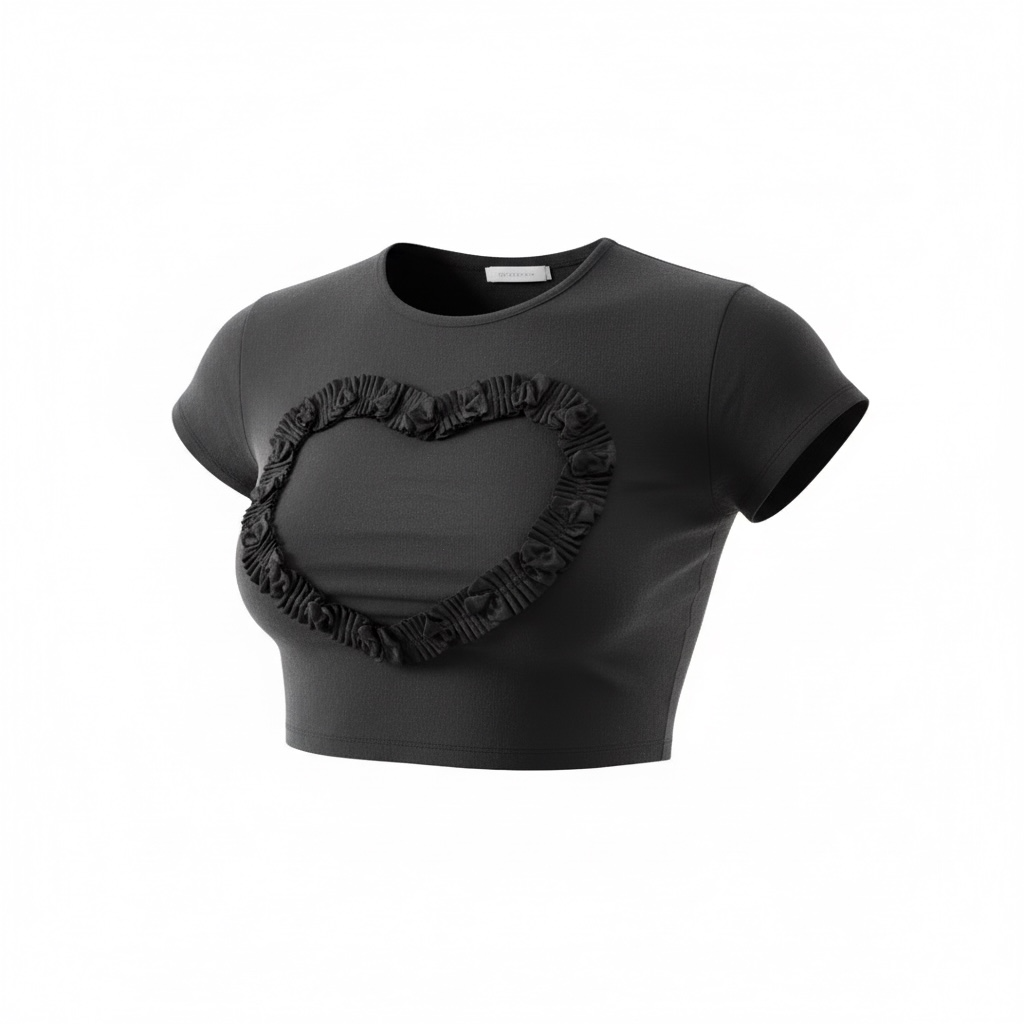Black heart crop top